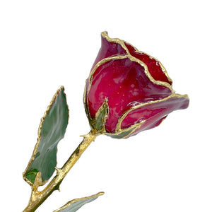 24K Gold Forever Rose - Ruby Red Sparkle (July Birthstone)