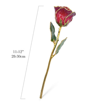 24K Gold Forever Rose - Ruby Red Sparkle (July Birthstone)