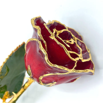 24K Gold Forever Rose - Ruby Red Sparkle (July Birthstone)