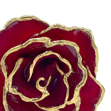24K Gold Forever Rose - Ruby Red Sparkle (July Birthstone)