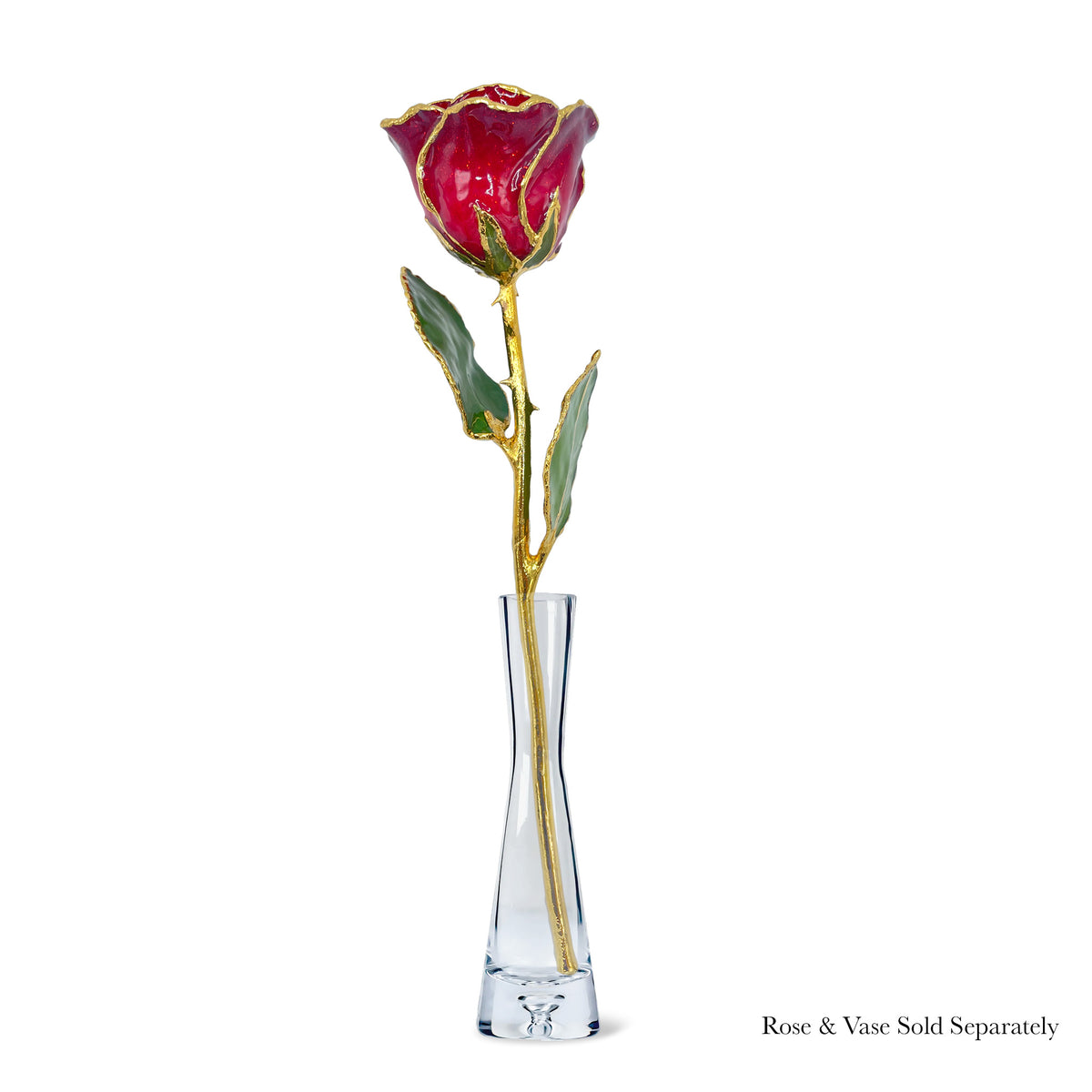 24K Gold Forever Rose - Ruby Red Sparkle (July Birthstone)