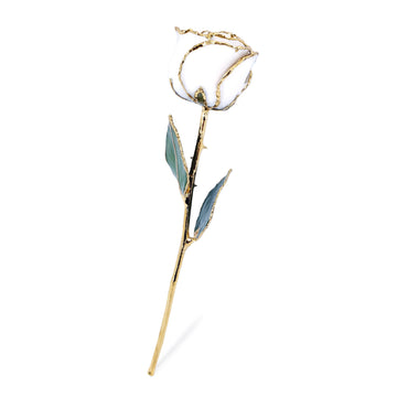 24K Gold Forever Rose - White Satin