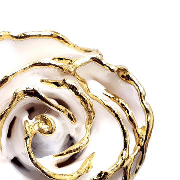 24K Gold Forever Rose - White Satin