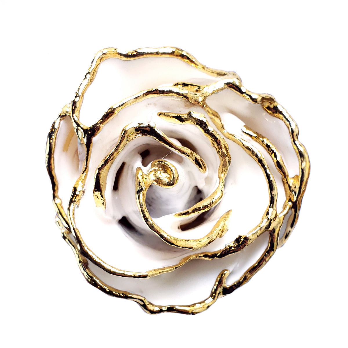 24K Gold Forever Rose - White Satin