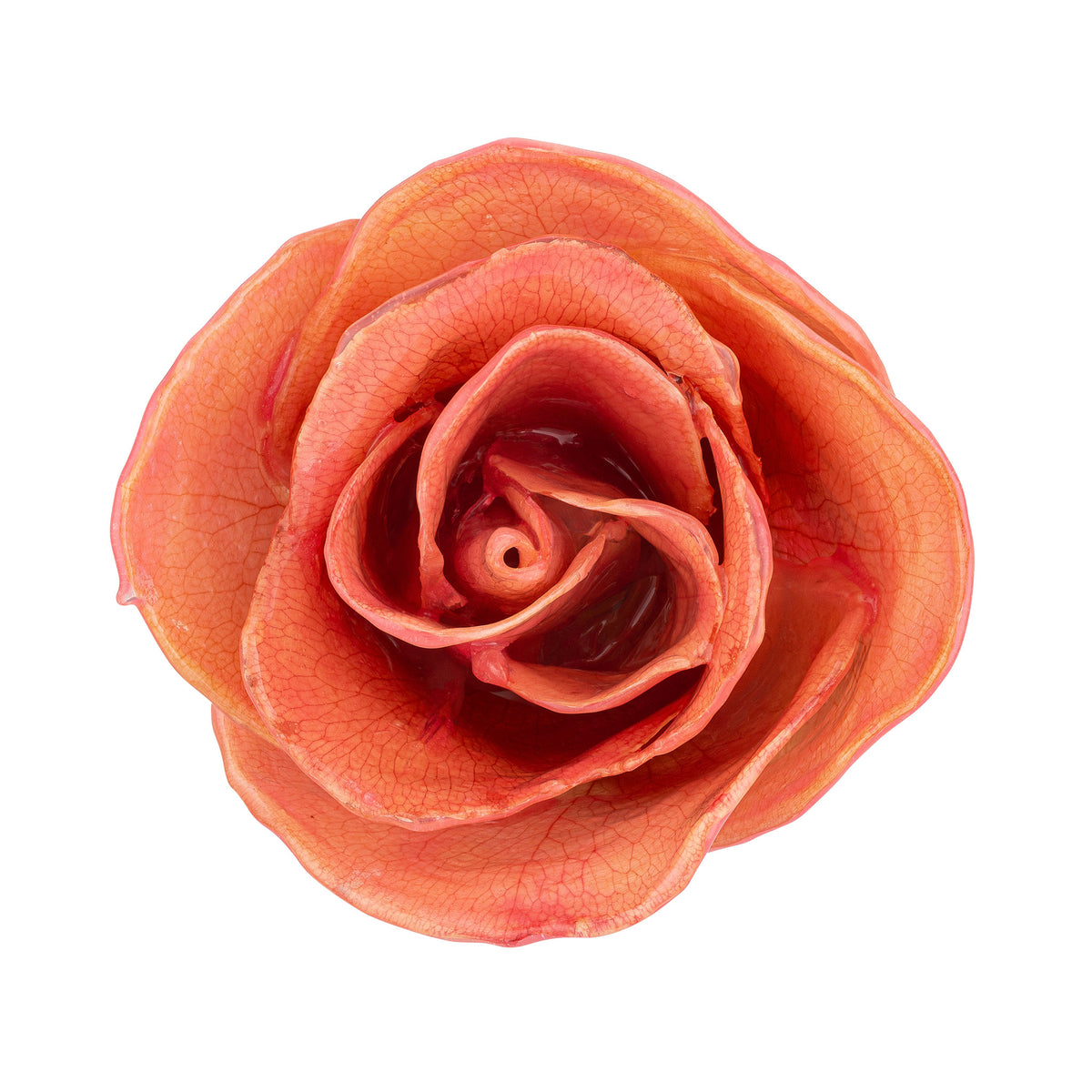 Natural (Green Stem) Forever Rose with Pink Colored Petals. View of Stem, Leaves, and Rose Petals. This a Forever Rose without any gold or other precious metals on it.
