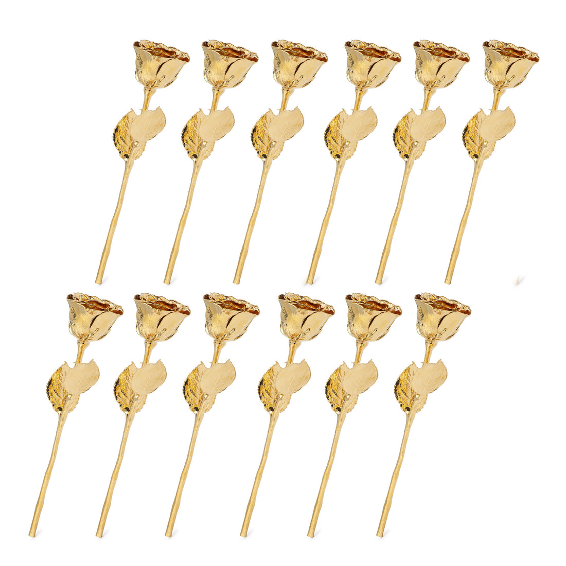 High Detail Gold Roses: One Dozen