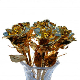 24K Gold Dipped Roses: Half Dozen