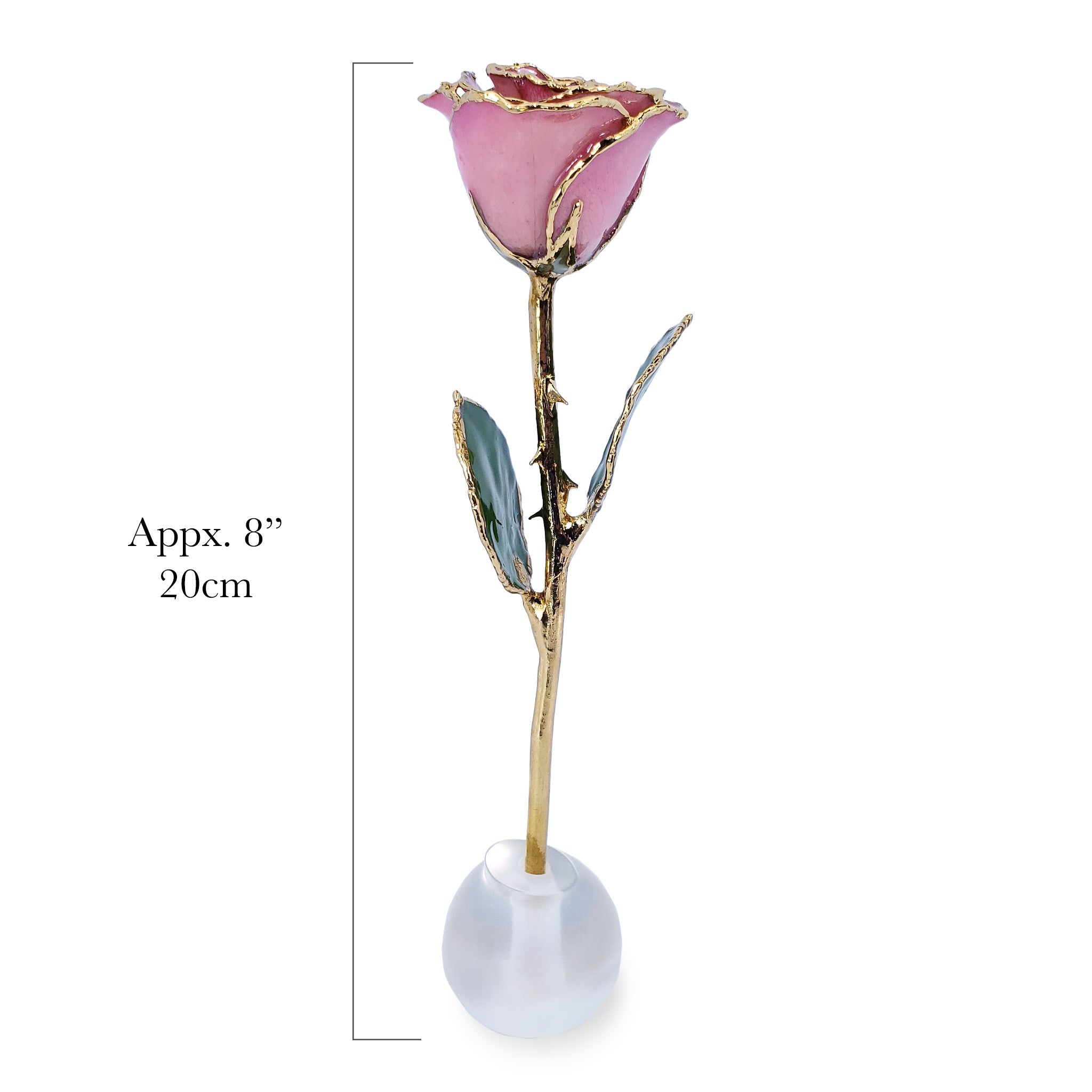 Pink and Gold Fantasy Rose (8")