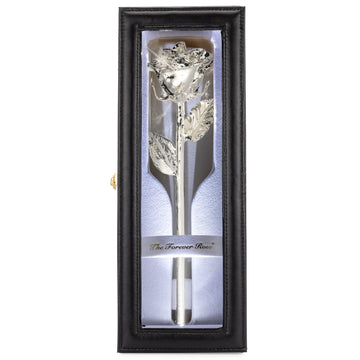 Forever Rose Leather Display Case Combo (Silver)