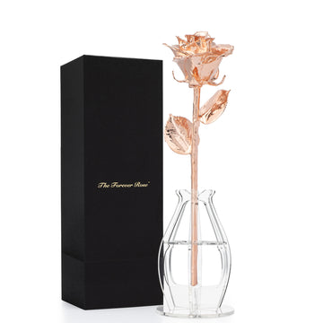 Forever Rose Bloom Box & Phantom Vase™ Combo (Rose Gold)
