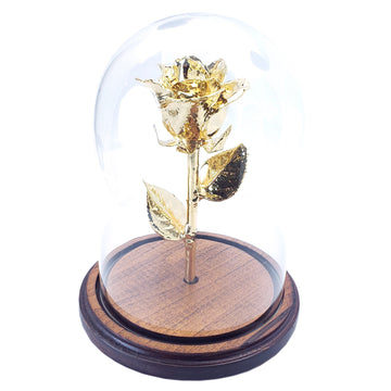 Custom Enchanted Rose w/ 24K Gold Dipped Rose
