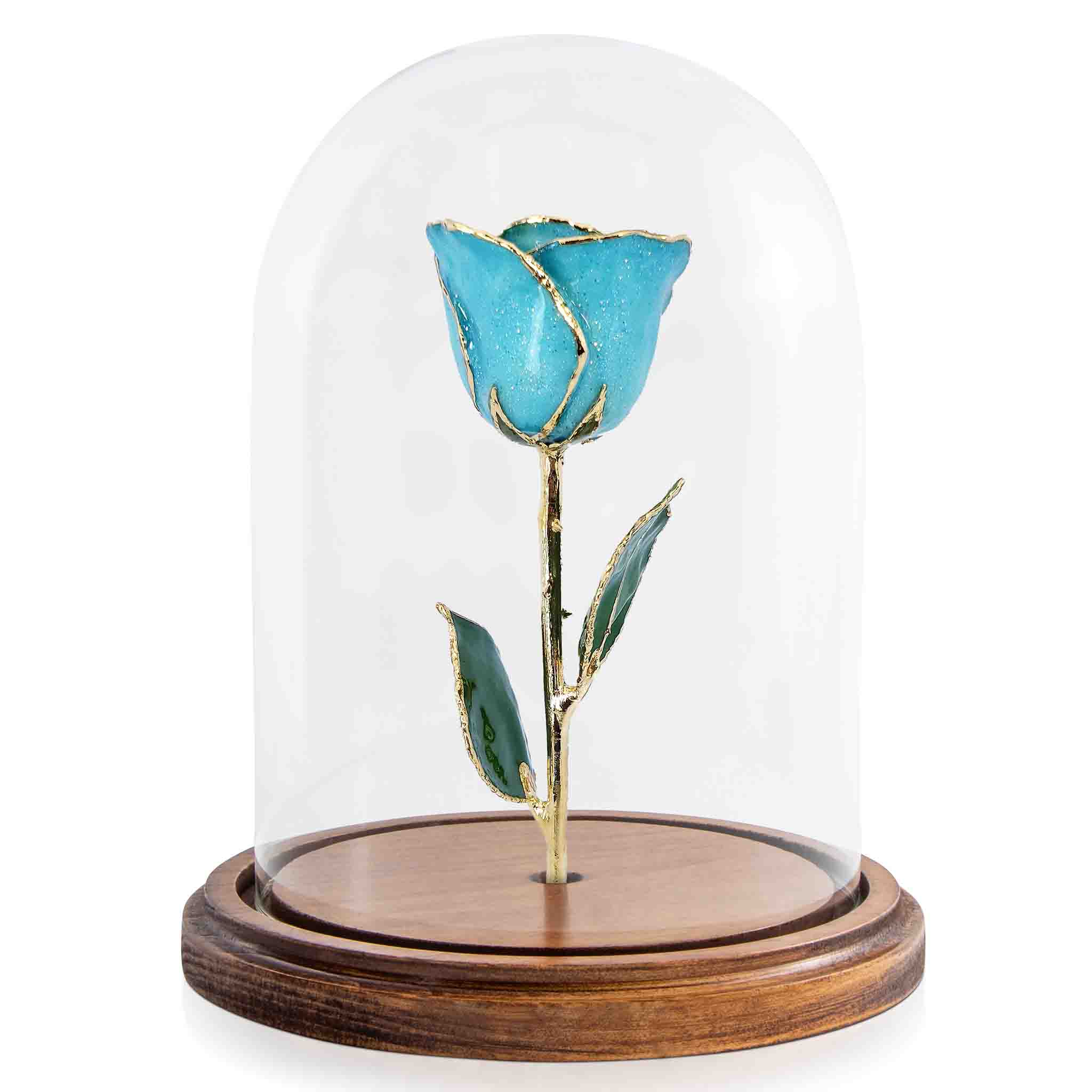 Custom Enchanted Rose - 24K Gold Aquamarine (March Birthstone)