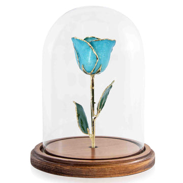 Custom Enchanted Rose - 24K Gold Aquamarine (March Birthstone)