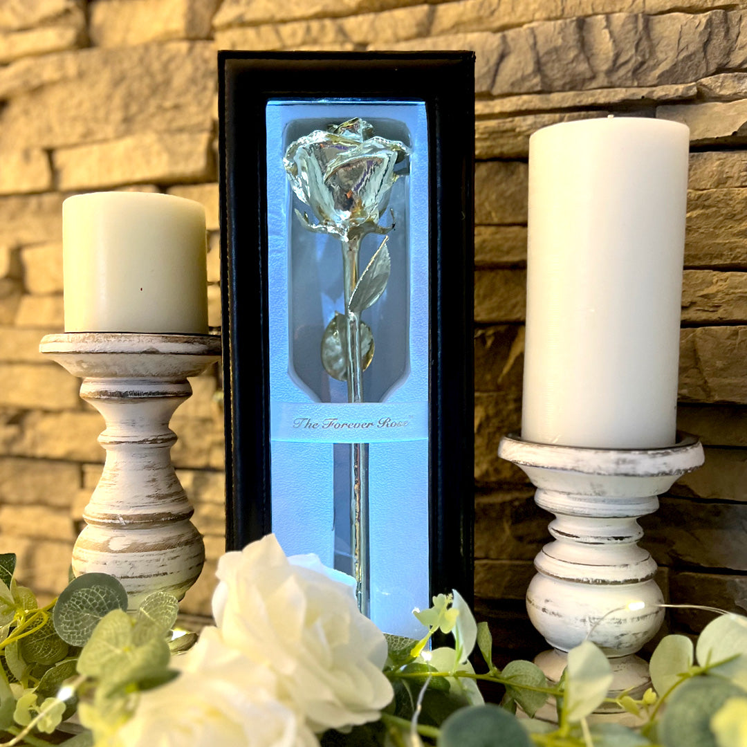 Leather Display Case with LED (1 Rose)