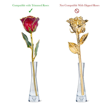 Forever Rose Hourglass Vase (For Trimmed Roses Only)