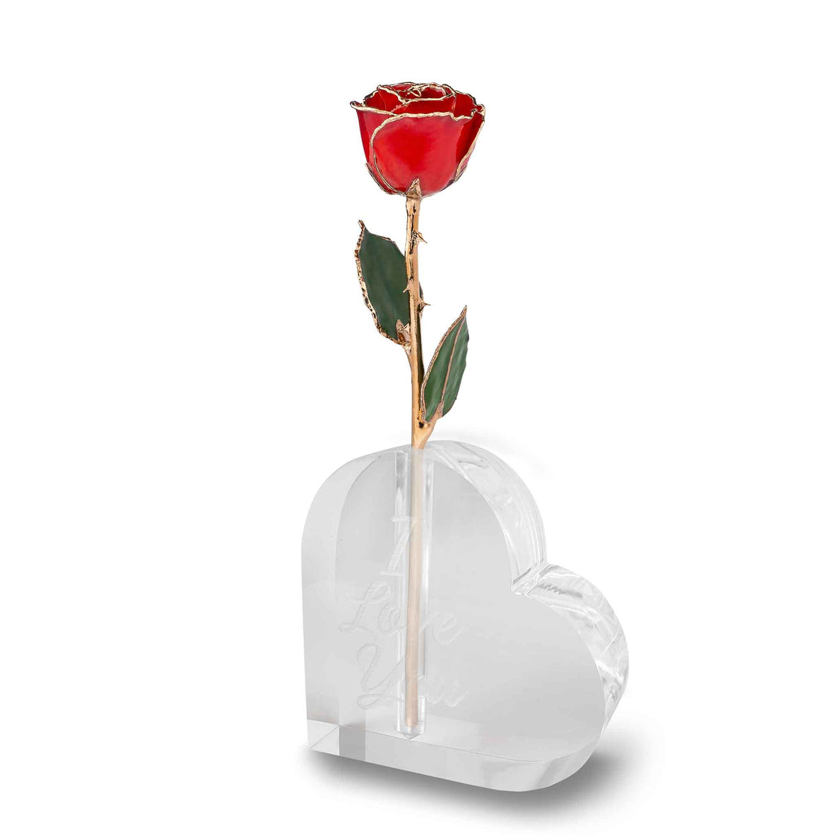 &quot;I Love You&quot; Heart Vase (1 Rose)