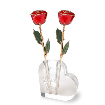 "I Love You" Heart Vase (2 Roses)