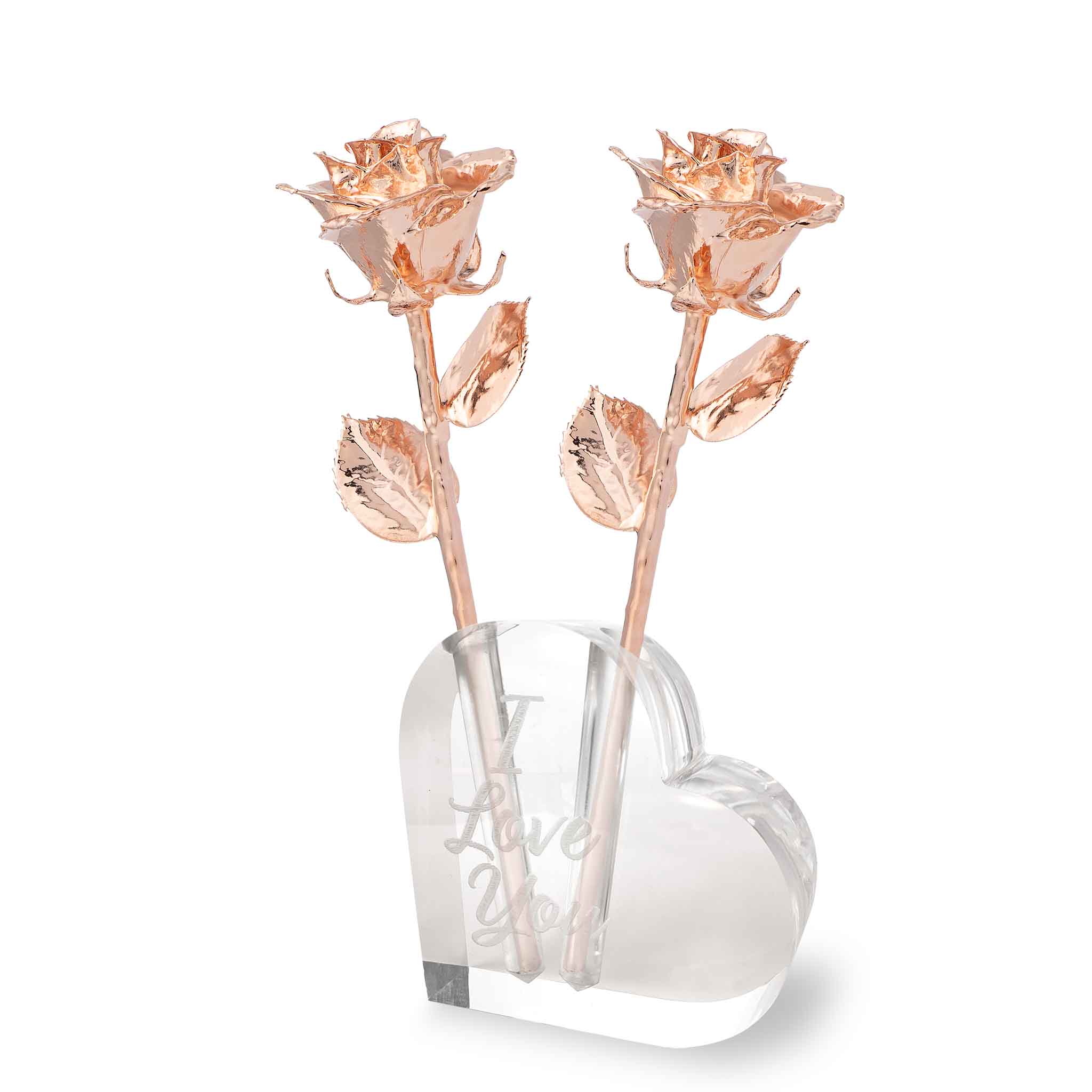 "I Love You" Heart Vase (2 Roses)