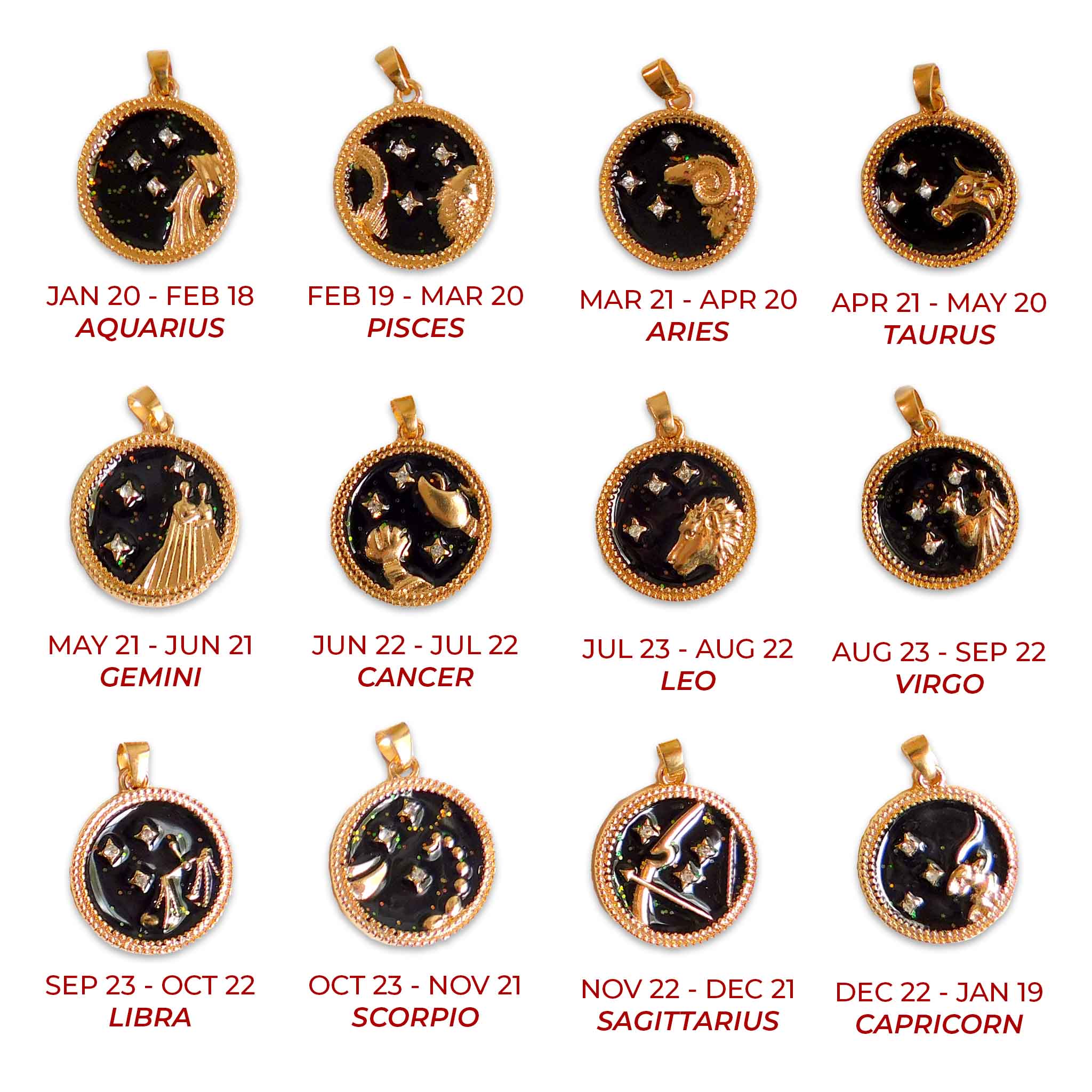 24K Gold Forever Rose - Zodiac with Pendant