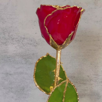 24K Gold Forever Rose - Red
