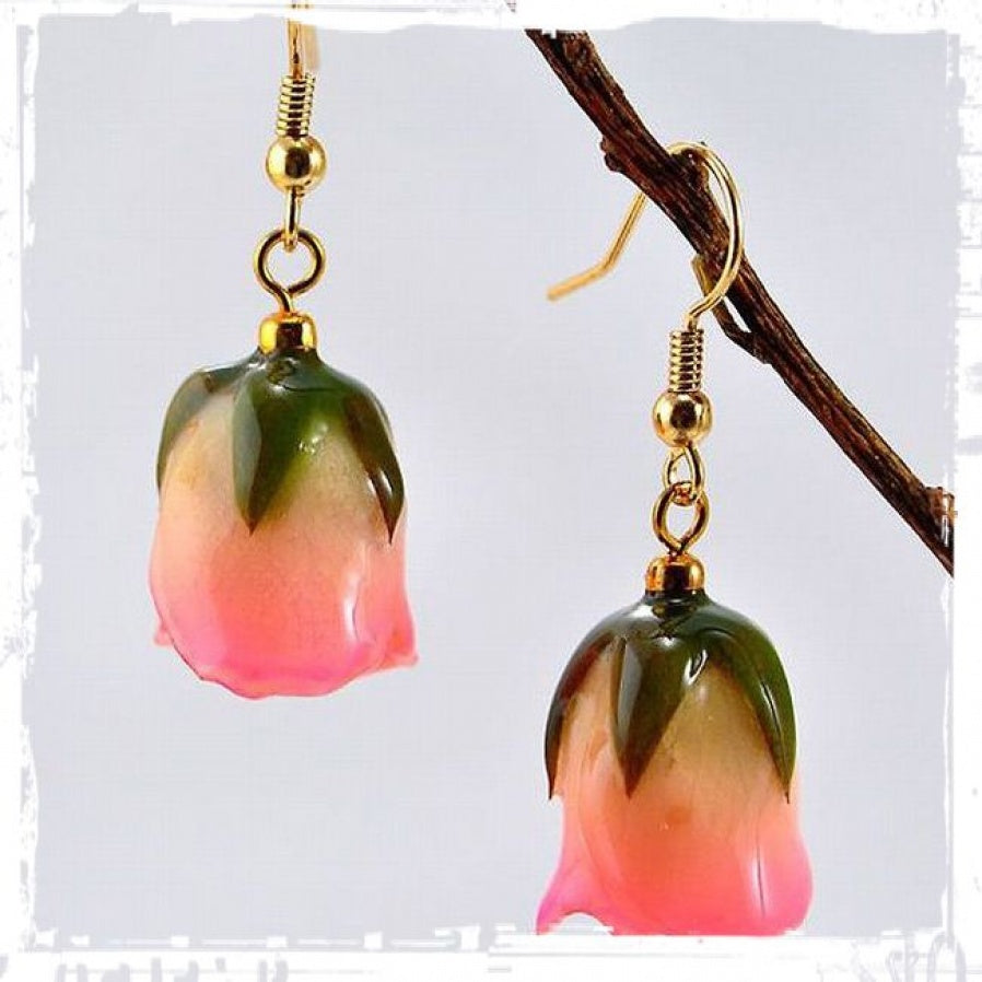 Real Forever Rose Bud Earrings