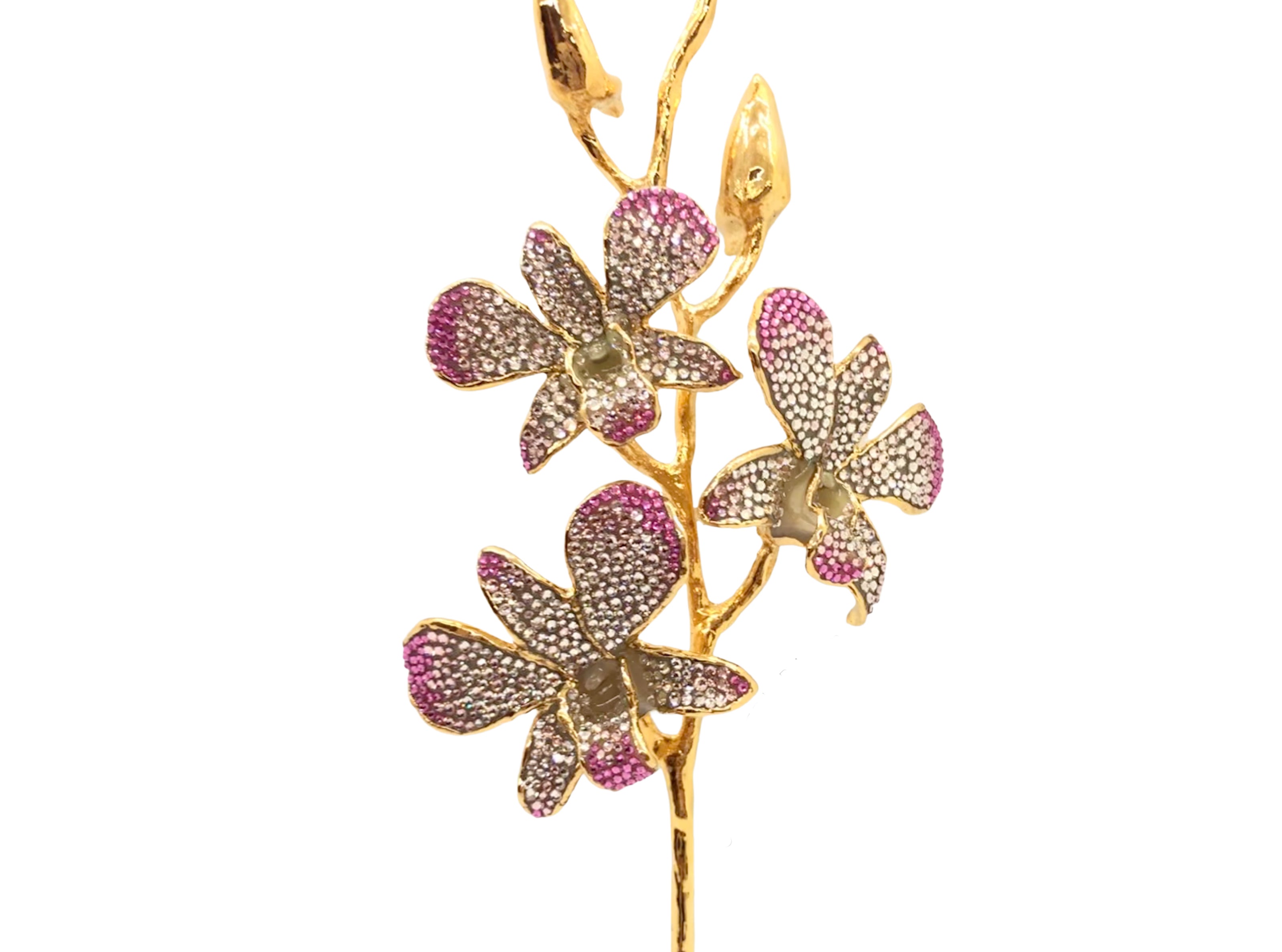 Custom 24K Gold Orchid White To Pink Forever Rose with Swarovski¨ Crystals (Solid Color) (Made to Order)
