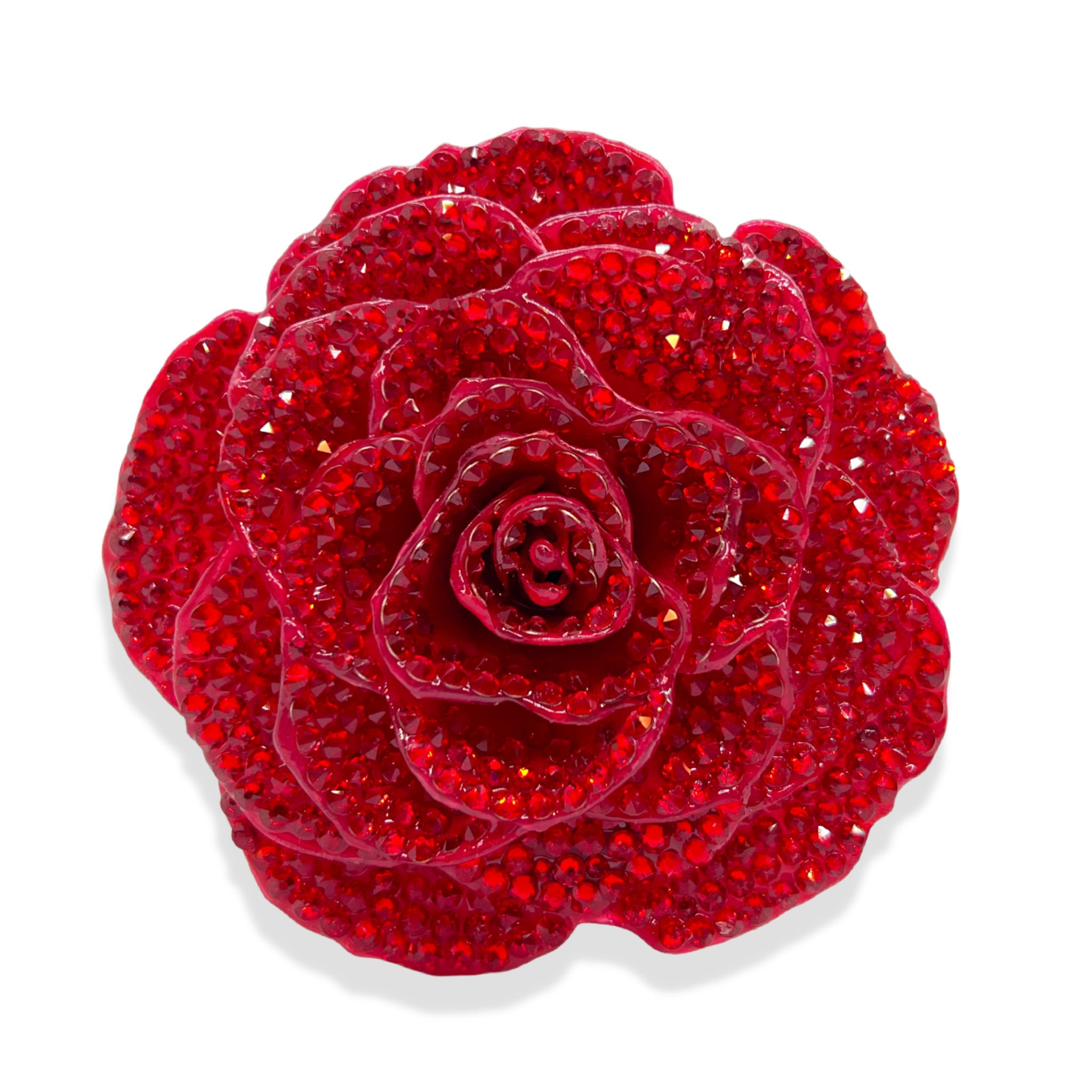 Custom Forever Rose Ornament Red with Swarovski¨ Crystals (Solid Color) (Made to Order)