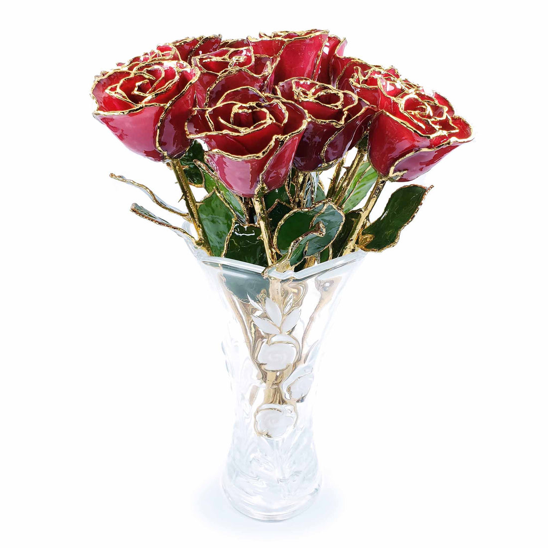 Large Clear Glass Bouquet Vase (3-12 roses)