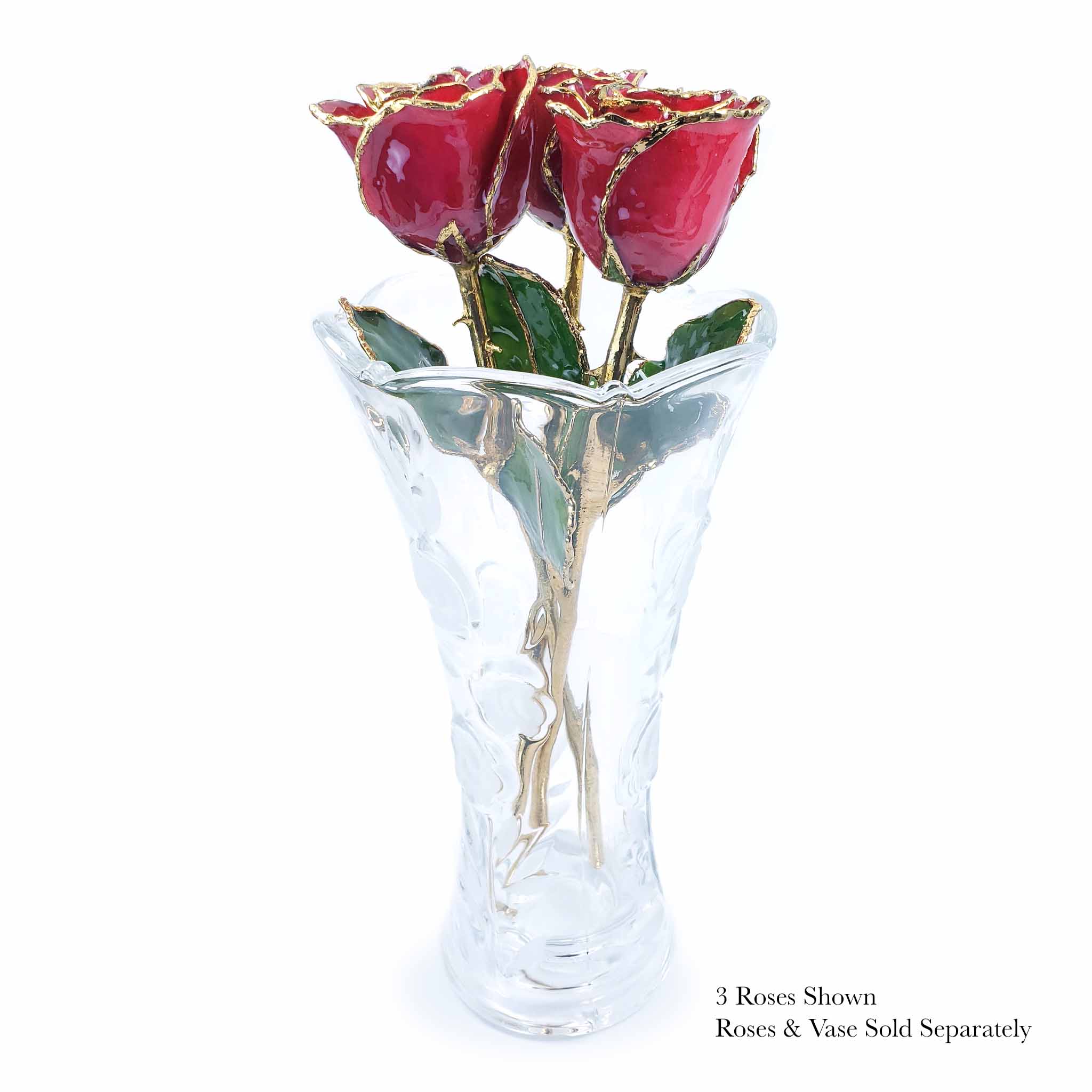 Large Clear Glass Bouquet Vase (3-12 roses)