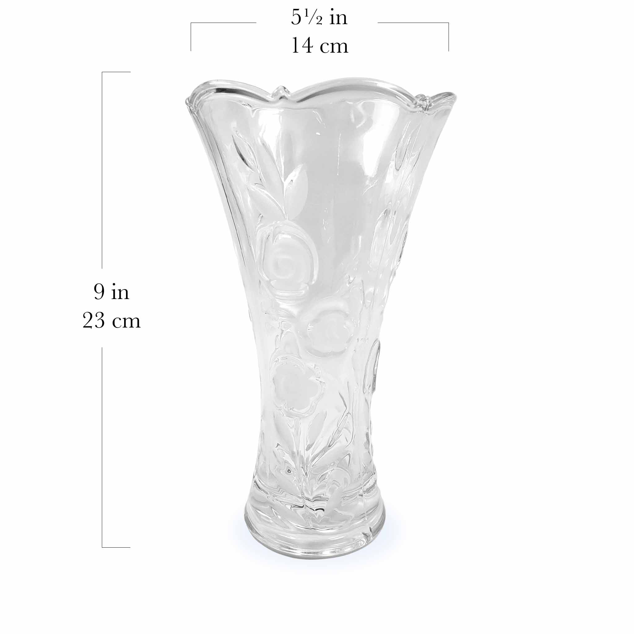 Large Clear Glass Bouquet Vase (3-12 roses)