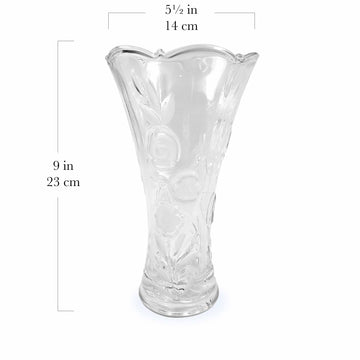 Large Clear Glass Bouquet Vase (3-12 roses)